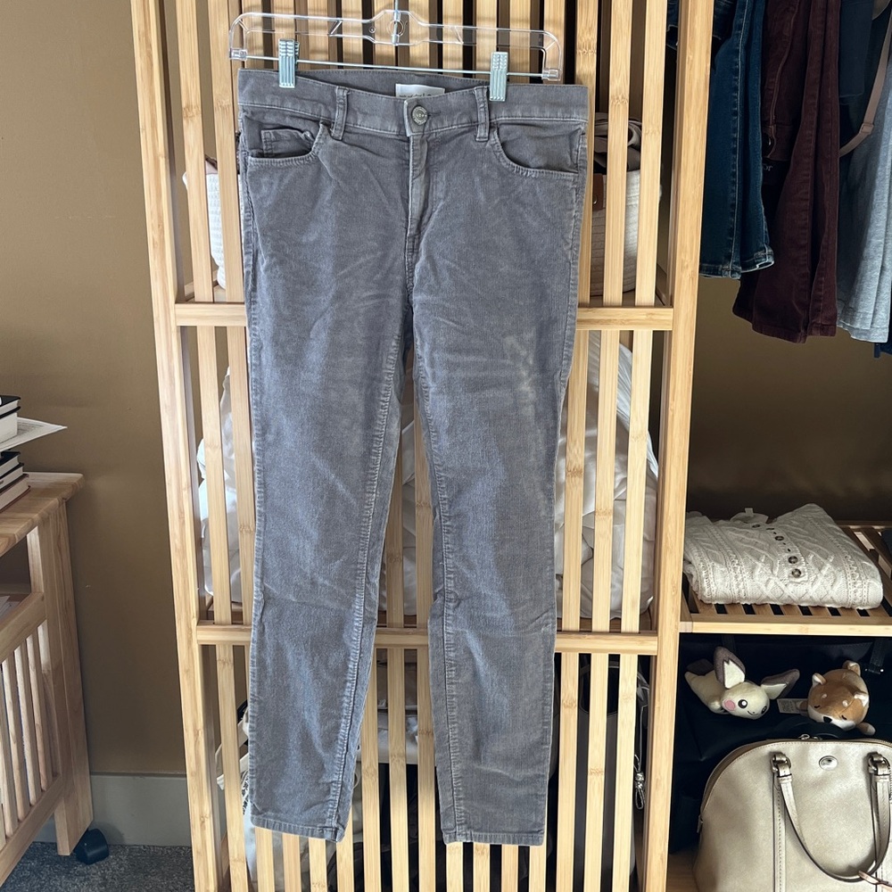 LOFT Corduroy Modern Skinny Jeans Gray Petite 26 Mid Rise